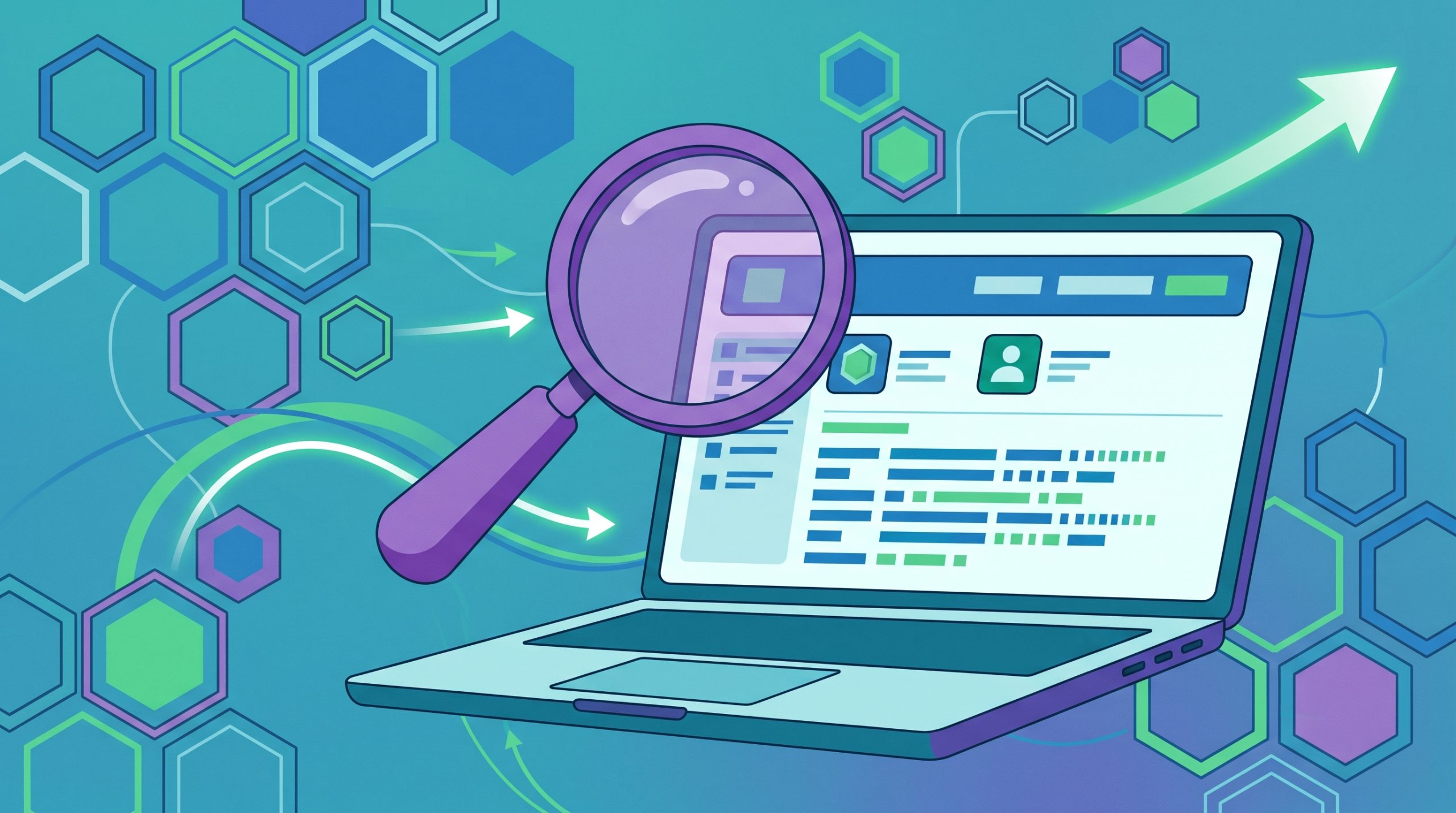 Jasmy Etherscan: Explore JASMY Token on Ethereum 1 Illustration of a magnifying glass examining a blockchain explorer token page, representing exploring the JASMY token on Etherscan
